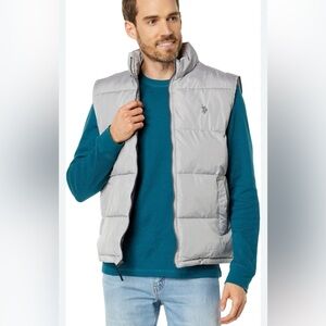U.S. Polo Assn. Gray Puffer Vest Size: XL